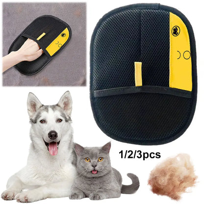 Pet Grooming Gloves Cats Hair Brush Pet Removal Gloves Dual Brush Efficient Cat Cleaning Tool Hair Stripping Cleaning Tool