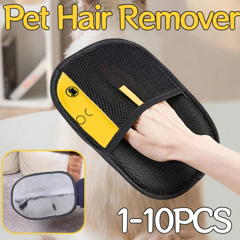Pet Grooming Gloves Cats Hair Brush Pet Removal Gloves Dual Brush Efficient Cat Cleaning Tool Hair Stripping Cleaning Tool